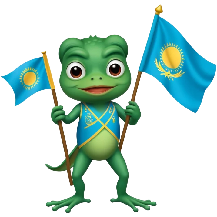Pepe frog with a Kazakhstan's flag  emoji