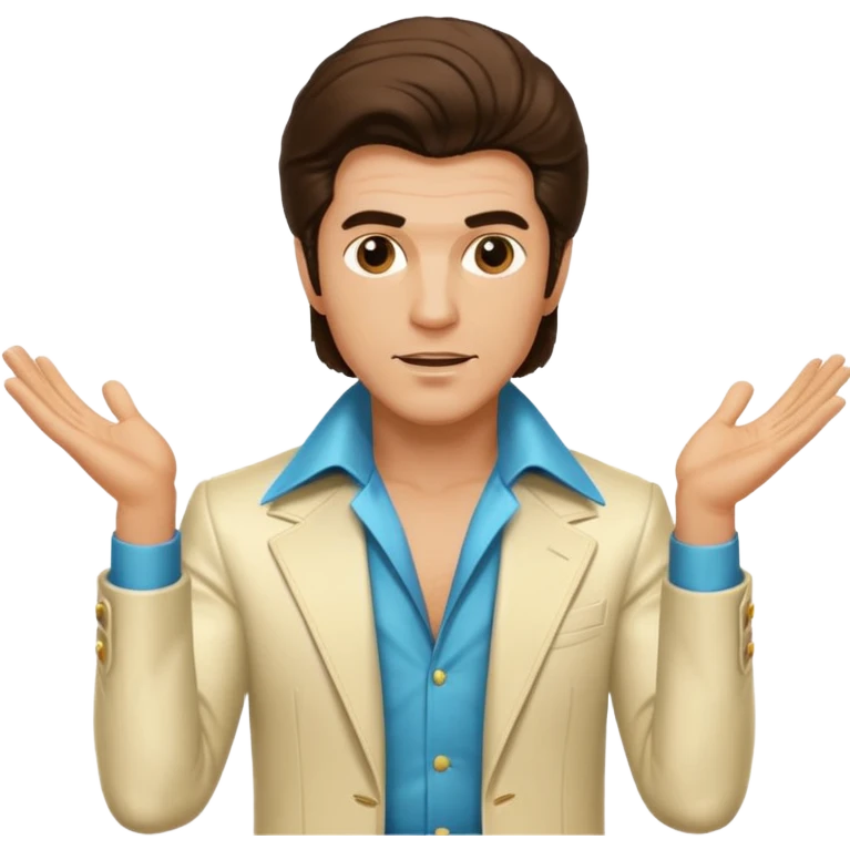 dancing man with 70s hairstyle, Saturday Night Fever pose emoji