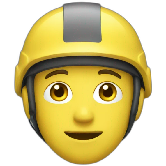 With a yellow helmet man emoji
