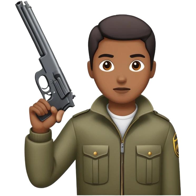 Holding gun up emoji