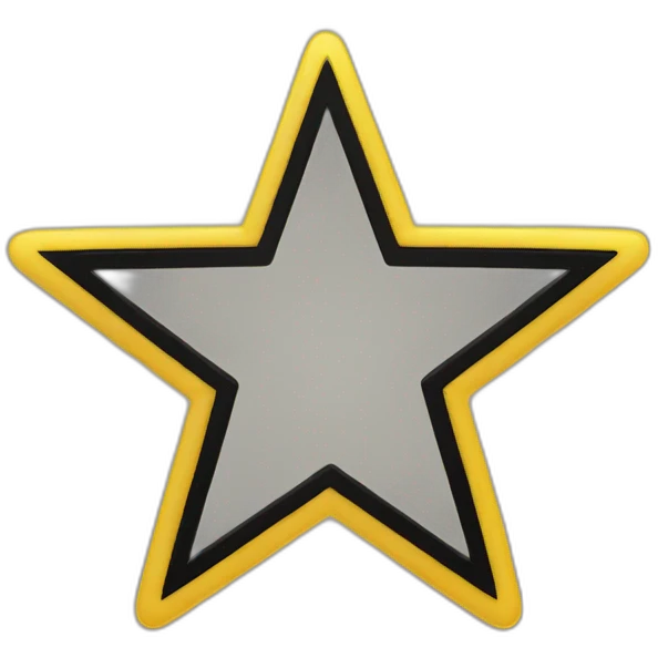Cercle jaune avec une etoile noir emoji