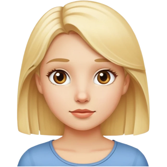 blonde girl portrait looking forward emoji