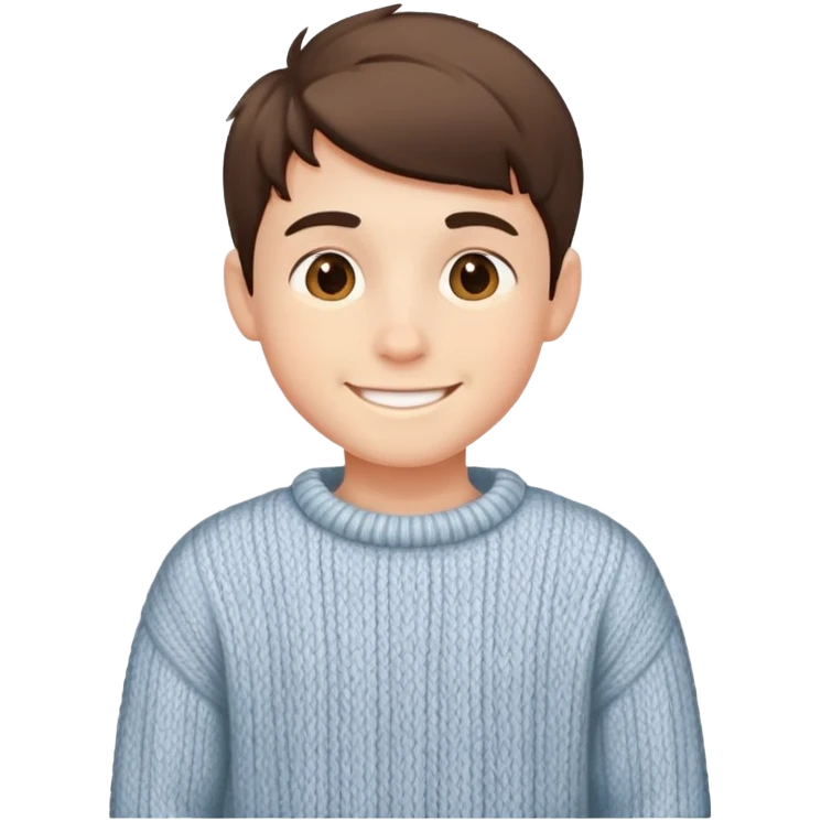 smiling boy in cozy sweater emoji