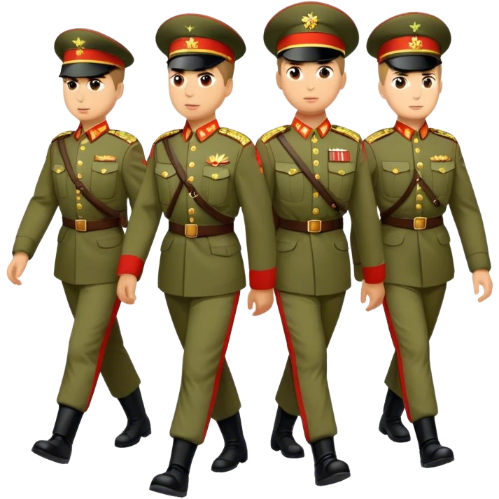 big modern Russian army marching, photorealistic emoji