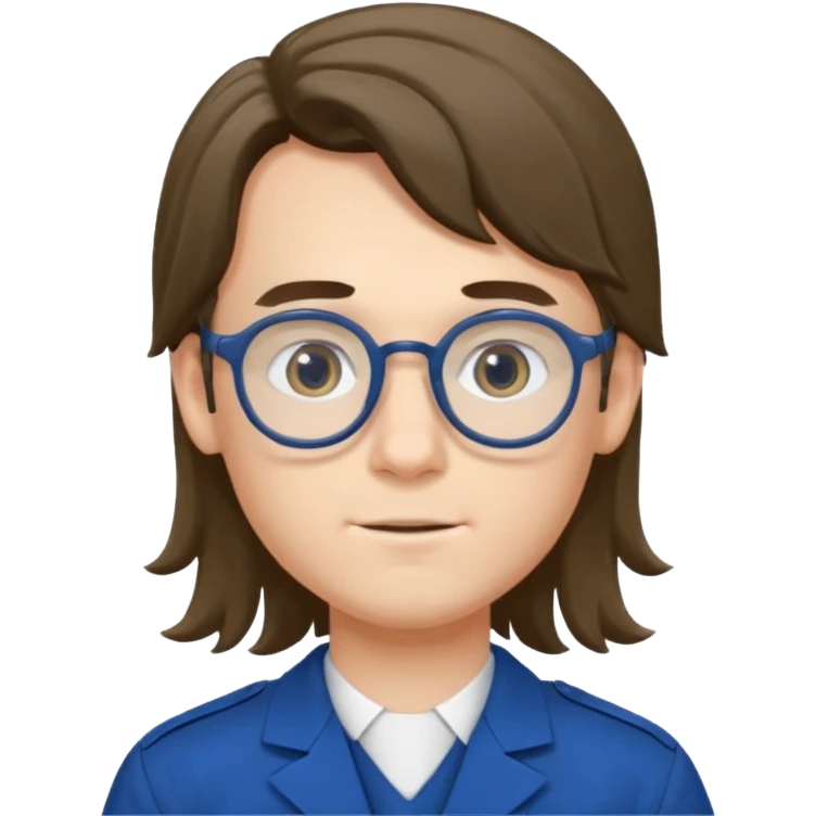 scout boy long hair spectacled blue uniform emoji