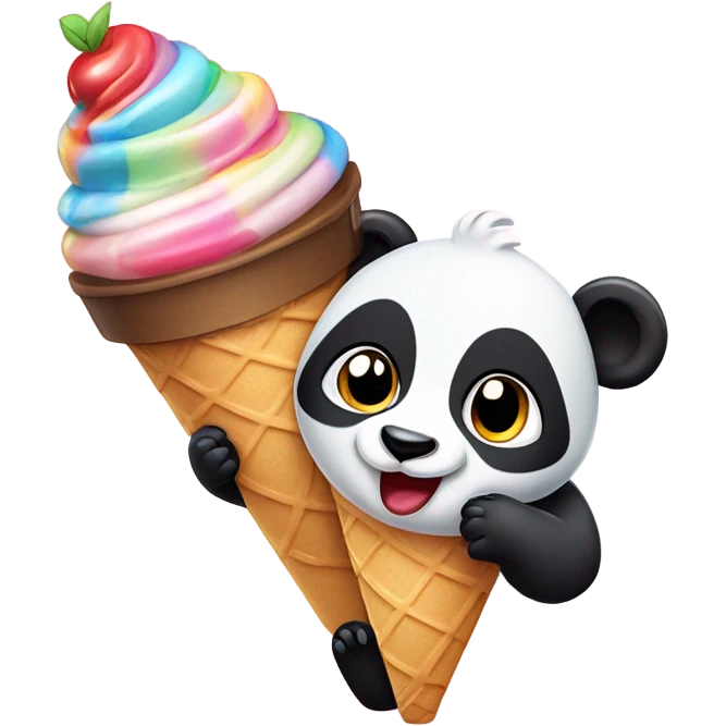 Panda eating ice cream emoji