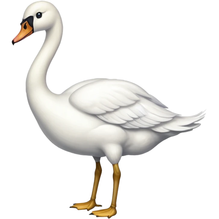 A swan who stand on left see on Right emoji