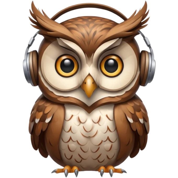 Owl listening to music  emoji