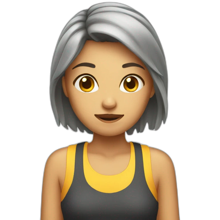 girl sweating emoji
