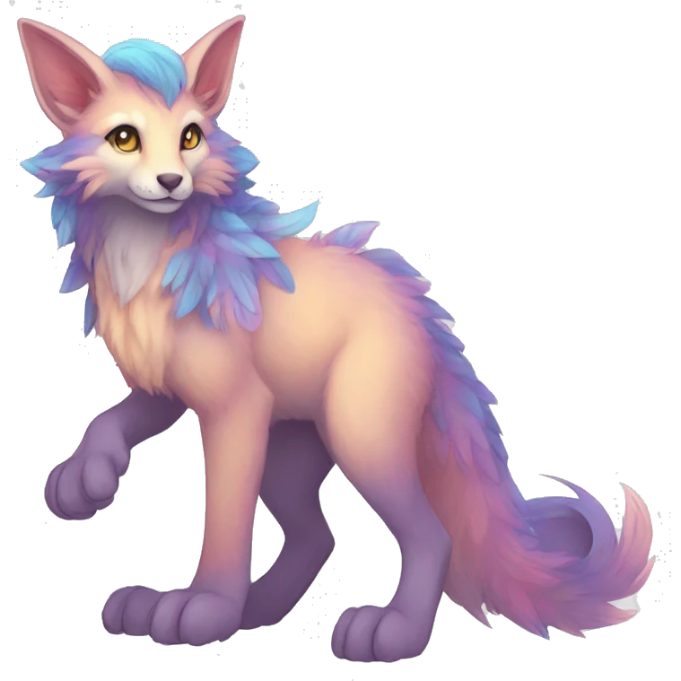 Kawaii bright fantasy ethereal anthro fursona Fakemon animal creature emoji
