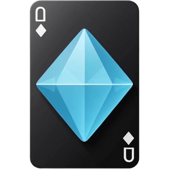 3d diamond shape matte black. diamond shape like on a playing card emoji