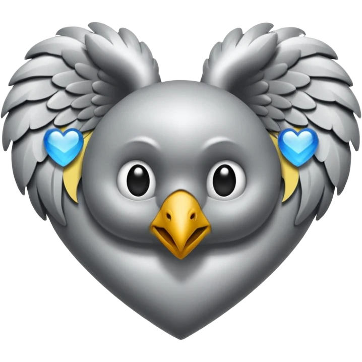 Corazom gris con una venda y alas (totalmente gris) sin detalles  emoji