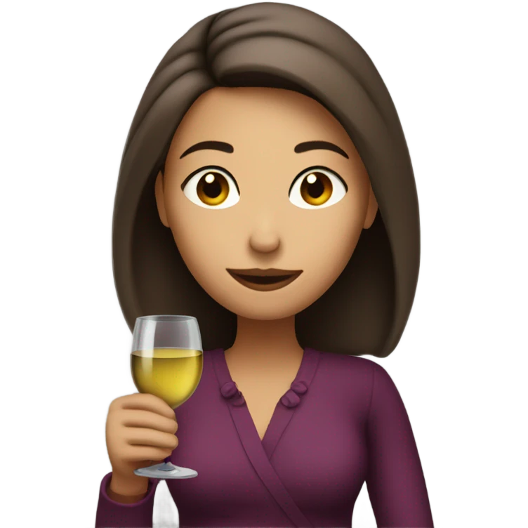 rachel drinking wine emoji