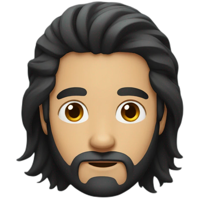 long black hair man with beard emoji