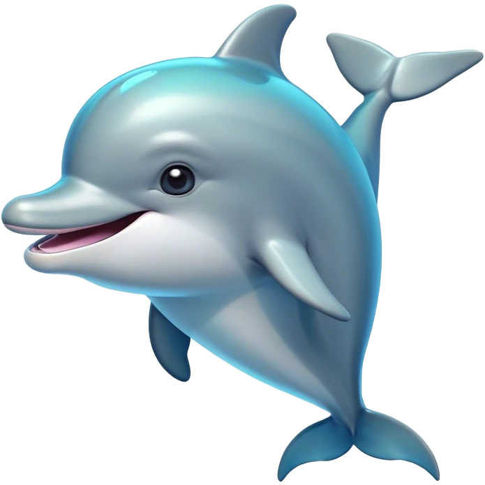 Cinematic Comical Bottlenose Dolphin Portrait Emoji, Head tilted dramatically with an exaggeratedly amused expression, featuring a sleek, shiny glossy body with wide, comically expressive eyes full of playful disbelief and a quirky, animated dorsal fin, Simplified yet hilariously expressive features, highly detailed, glowing with a slightly sassy aquatic glow, high shine, dramatic yet playful, stylized with an air of cheeky marine mischief, soft glowing outline, capturing the essence of a meme-worthy dolphin that looks ready to side-eye its way into viral fame! emoji