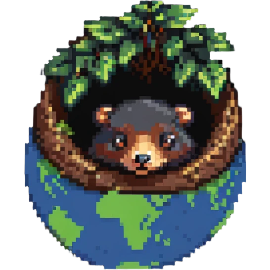 pixel art of a mole peeking out of the earth emoji