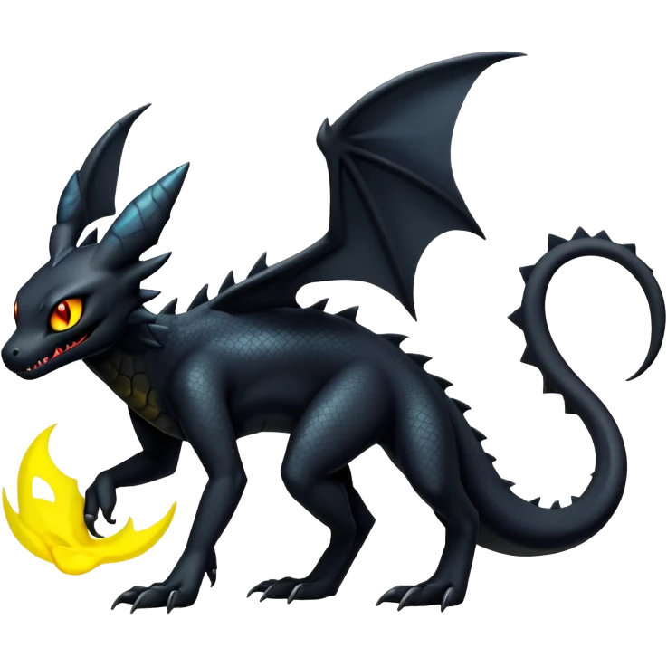 Dark Edgy Salandit-Umbreon-Fakémon-hybrid-creature (full body)  emoji