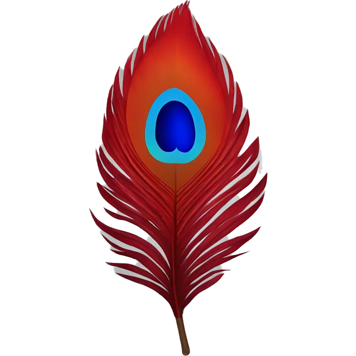 Red peacock feather  emoji