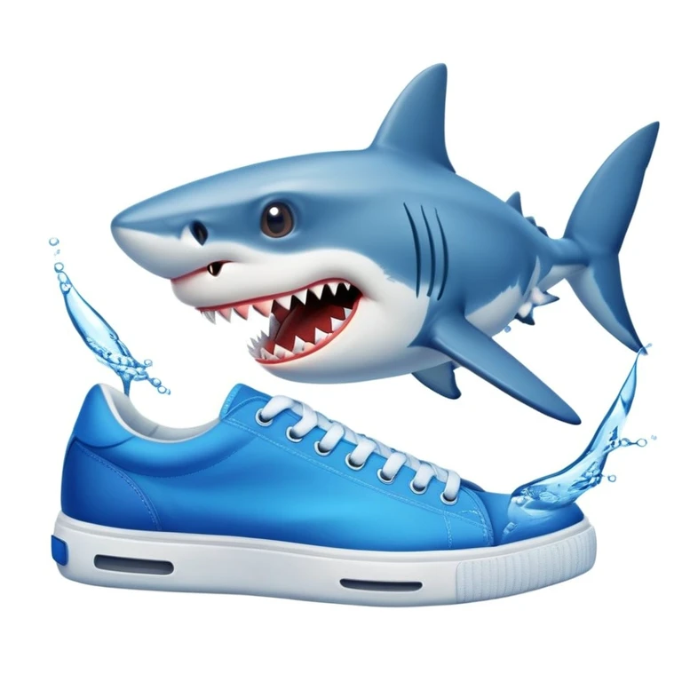 Tiburon con tenis azules emoji