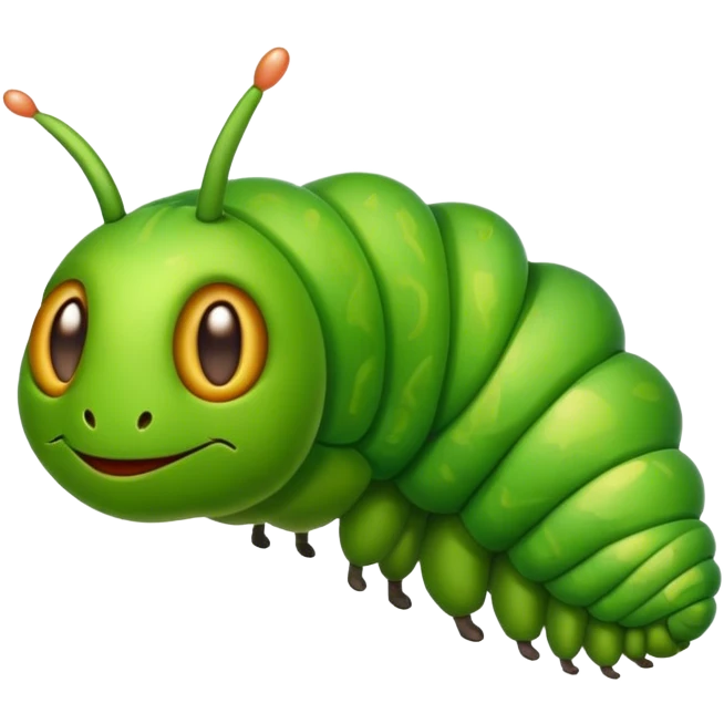 Cinematic Realistic Noble Caterpillar Portrait Emoji, Poised and serene, with a slender, segmented body covered in vivid, detailed green scales accented by subtle natural patterns, and a tiny, focused face with delicate, inquisitive eyes, rendered with lifelike texture and soft natural lighting, high shine, intelligent and delicate, styled with an air of woodland elegance, focused and attentive, soft glowing outline, capturing the essence of a watchful and confident looper caterpillar that appears ready to inch gracefully out of the screen with natural authority! emoji