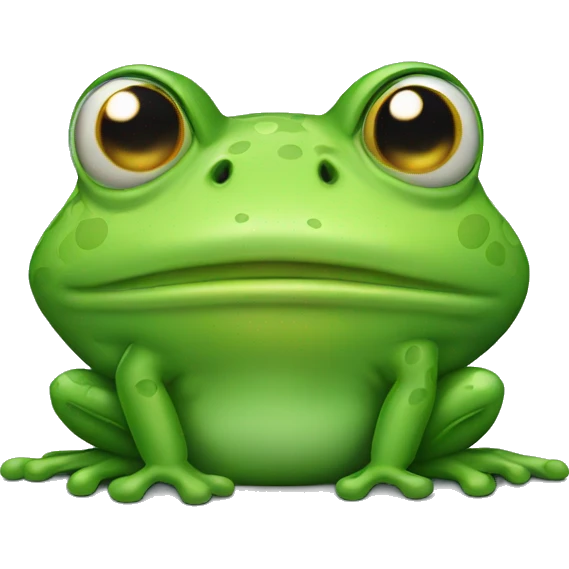 A green frog sad emoji