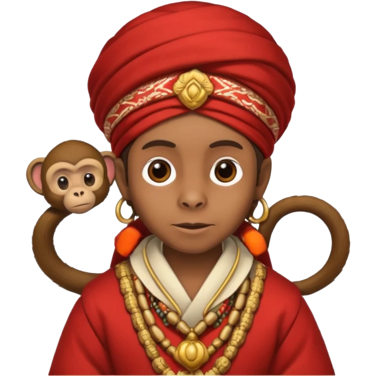  tradationals clothe  with monkey emoji