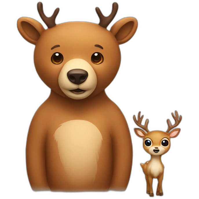 a bear and a deer  emoji