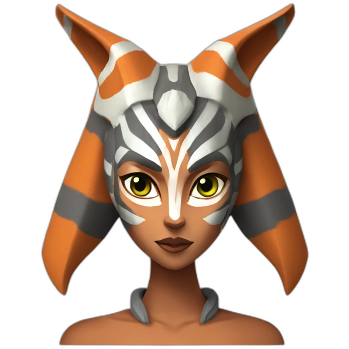Sexy Ahsoka Tano (Portrait, front facing, Apple iOS 17 style) horns, tendrils emoji
