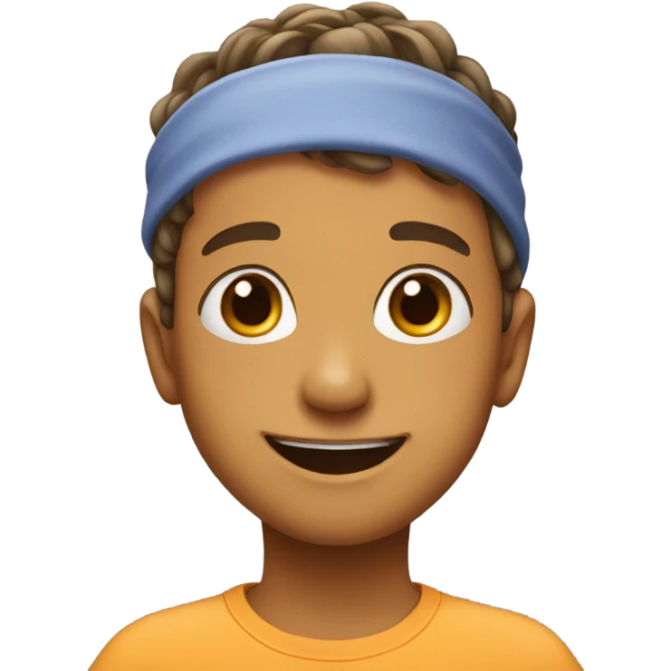 smiling boy with hairband portrait emoji