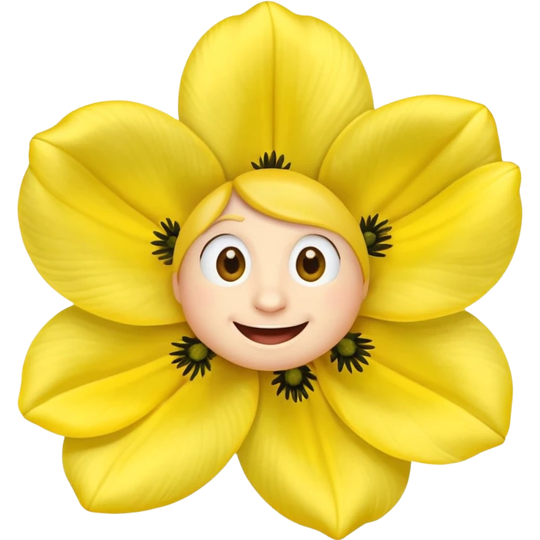 five leaved yellow anemone eyes mouth emoji