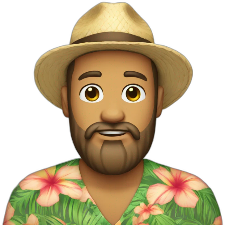 Hawaii shirt man beard emoji