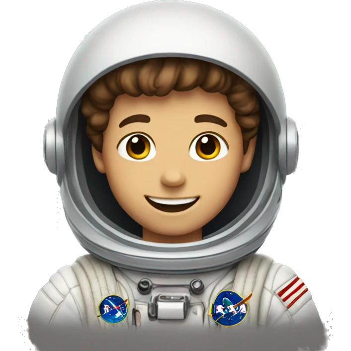 smiling boy with brown hair astronaut  emoji