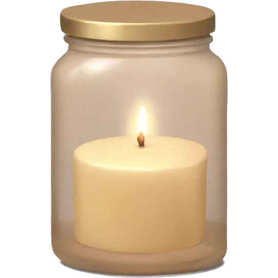 Aesthetic beige candle in the jar  emoji