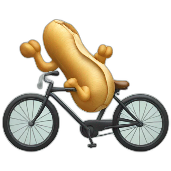 Cashew riding a bicycle throwing money emoji