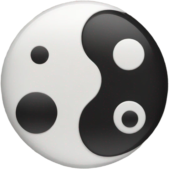 Ying Yang one half black with a white dot and other part white with a black dot emoji