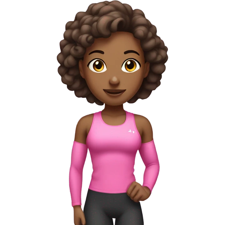 gym girl in pink outfit emoji