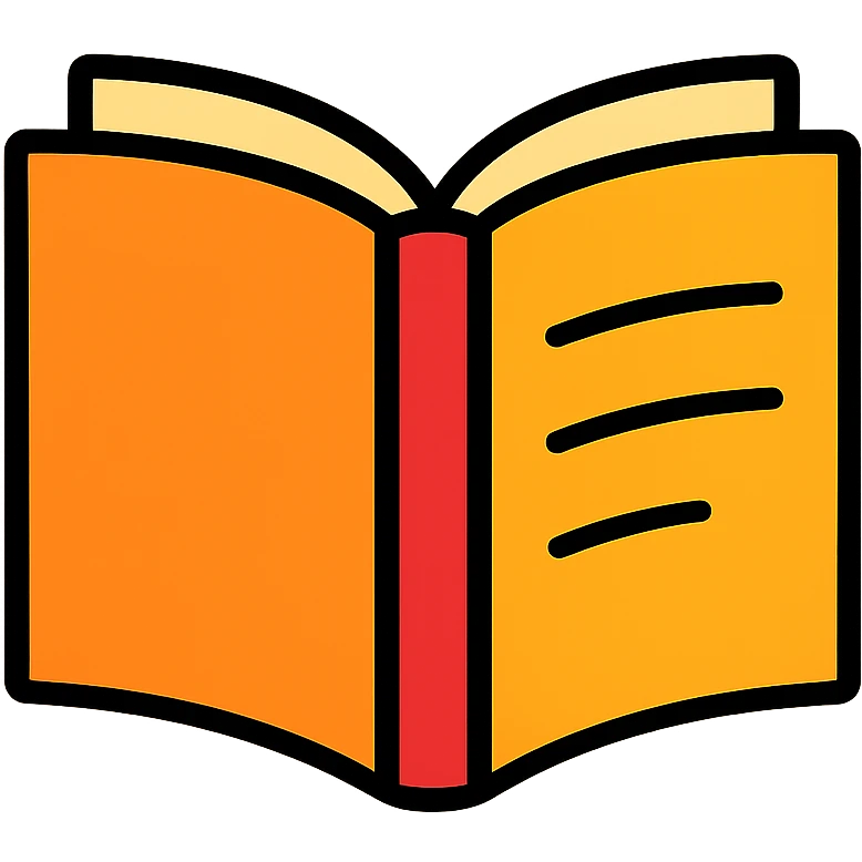 Colorful book icon with pages visible emoji