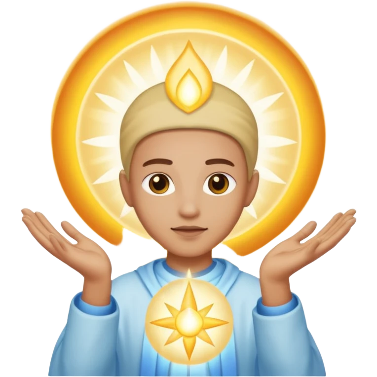 Spiritual healing light in hands  emoji