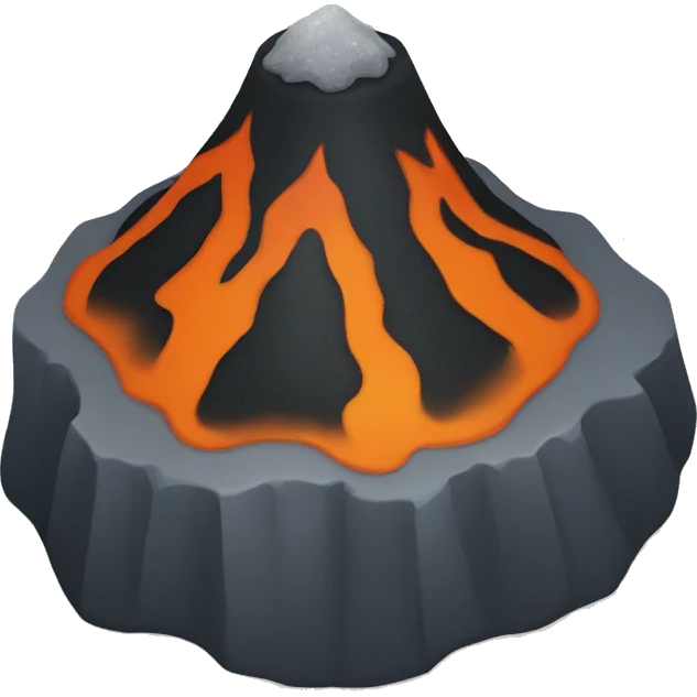 small black, gray and orange volcano
 emoji