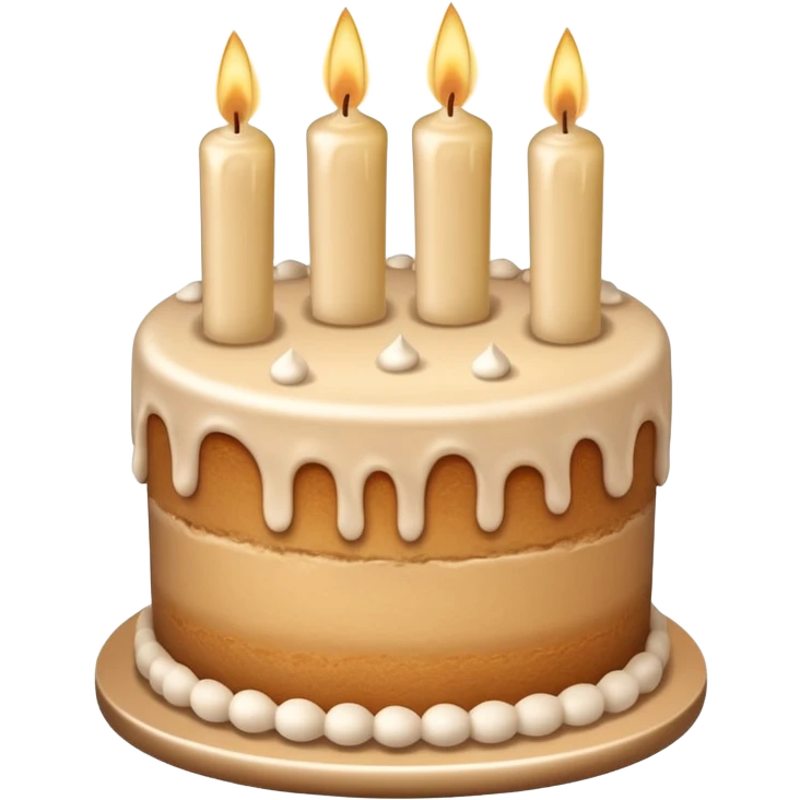 beige birthday cake with beige candles  emoji