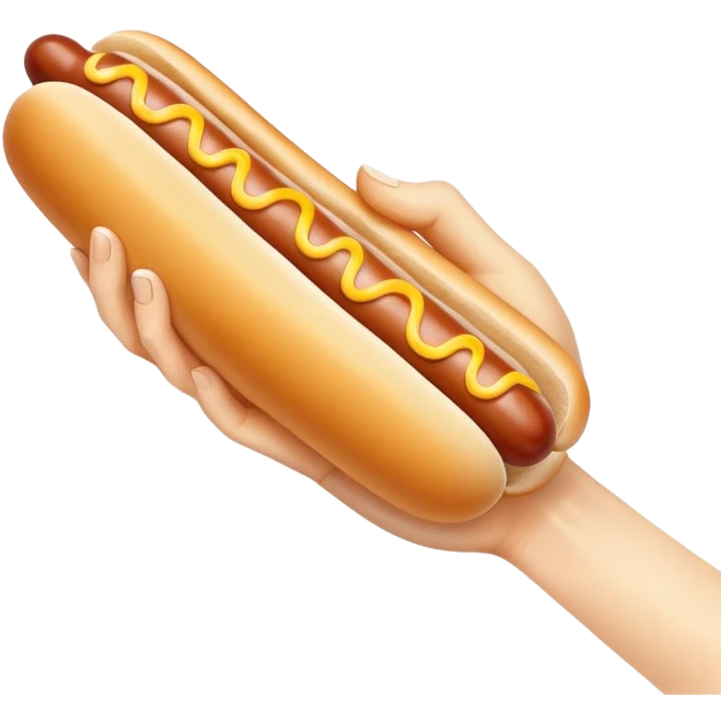 hand firmly grasping hot dog covered in milk emoji