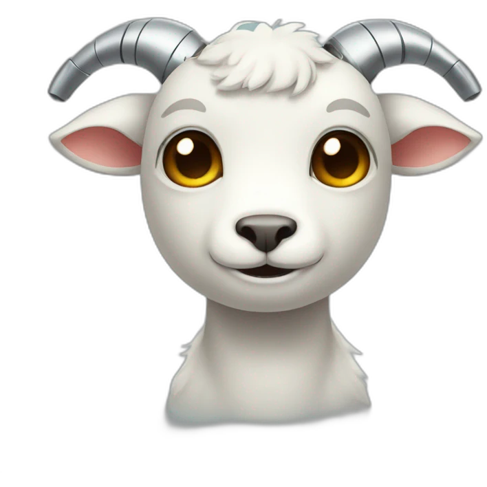 cute robot with goat horns emoji