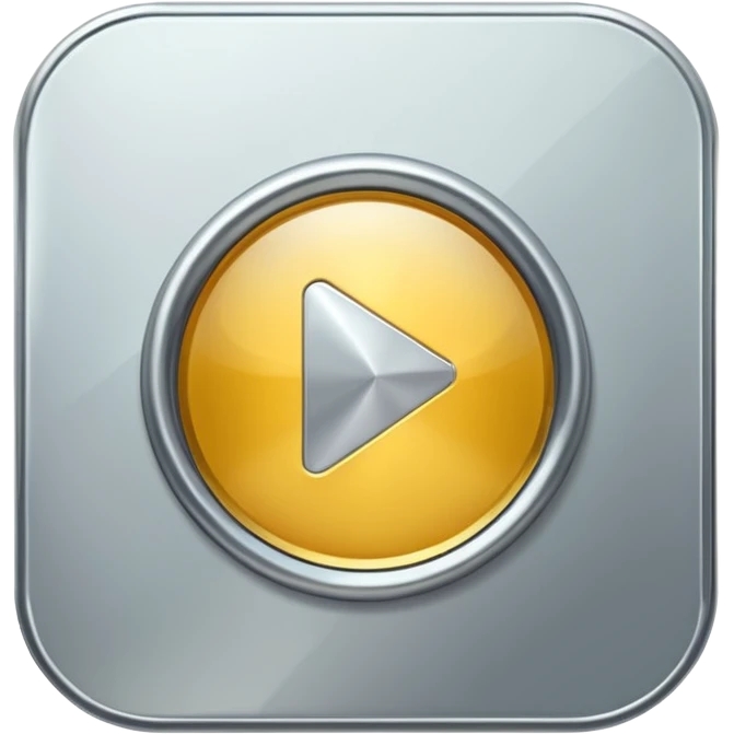 golden play button with silver edges emoji