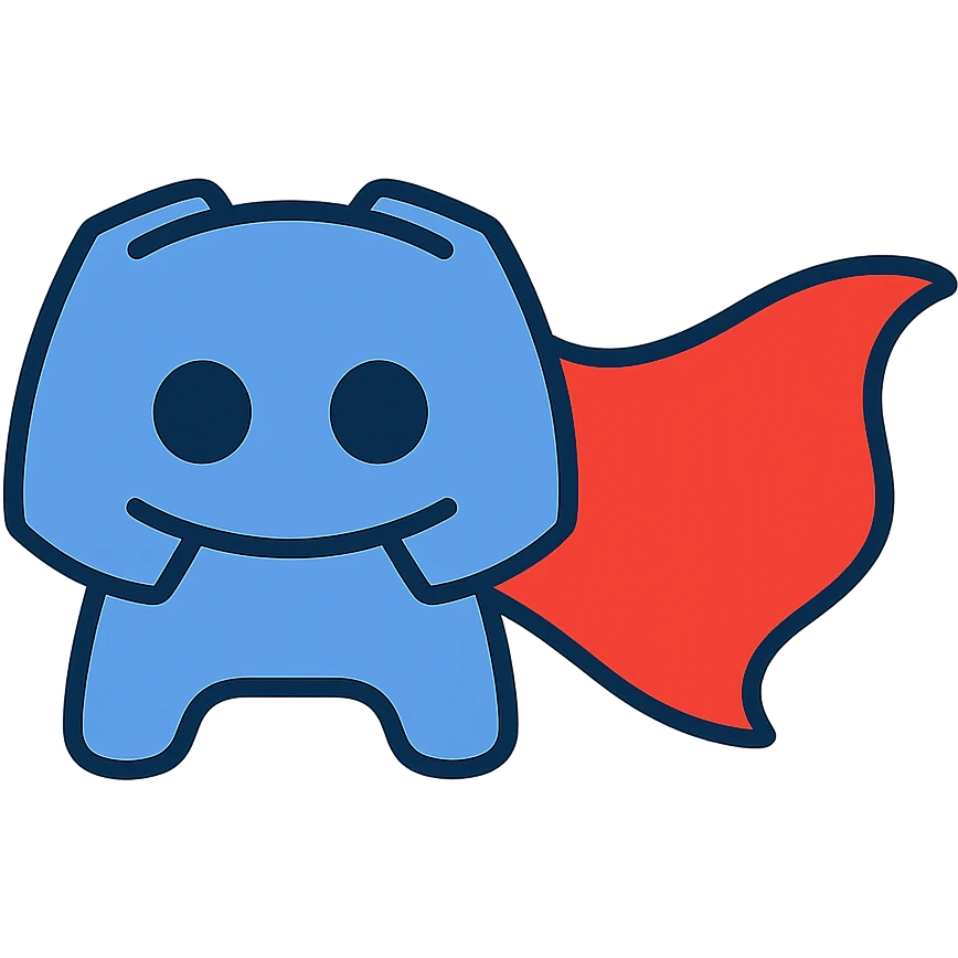 Discord logo mascot with flowing cape emoji