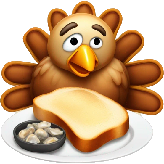 Turkey with Burnt toast and oyster emoji