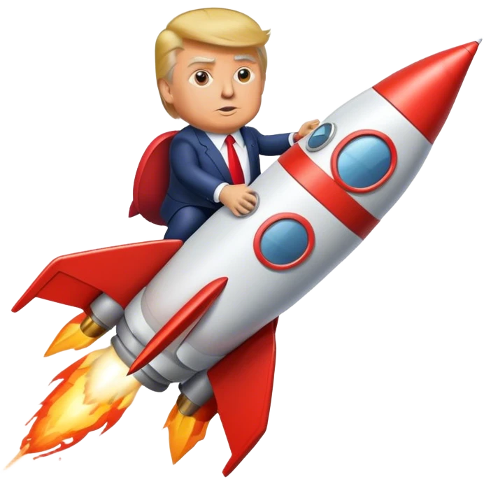 Donald trump riding a rocket  emoji