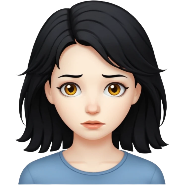 disheveled hair woman with black hair emoji