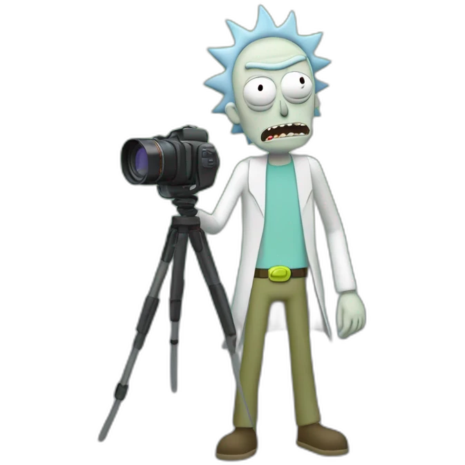 Rick morty holding a camcorder emoji