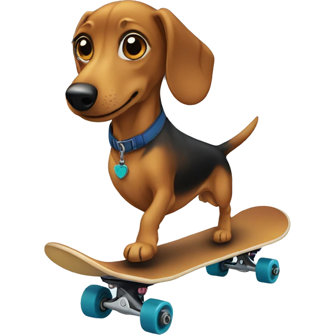 dashund skating emoji