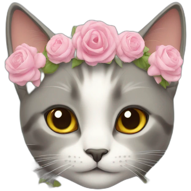 Cat with tiara of flowers  emoji